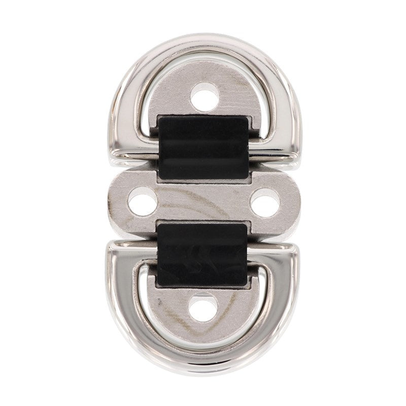 RVS padoog met dubbel klapbaar oog - dubbele D-ring - RVS A4-AISI 316 - afmeting 73 x 43 mm