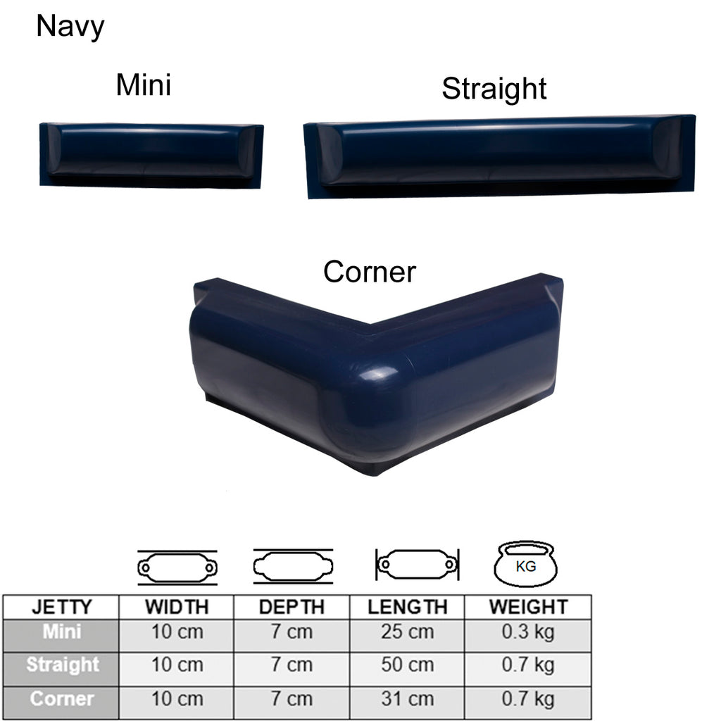 Majoni Steigerfender - navy - Stootrand Steiger – UV Bestendig Kunststof – Recht of hoek – Duurzame Bescherming