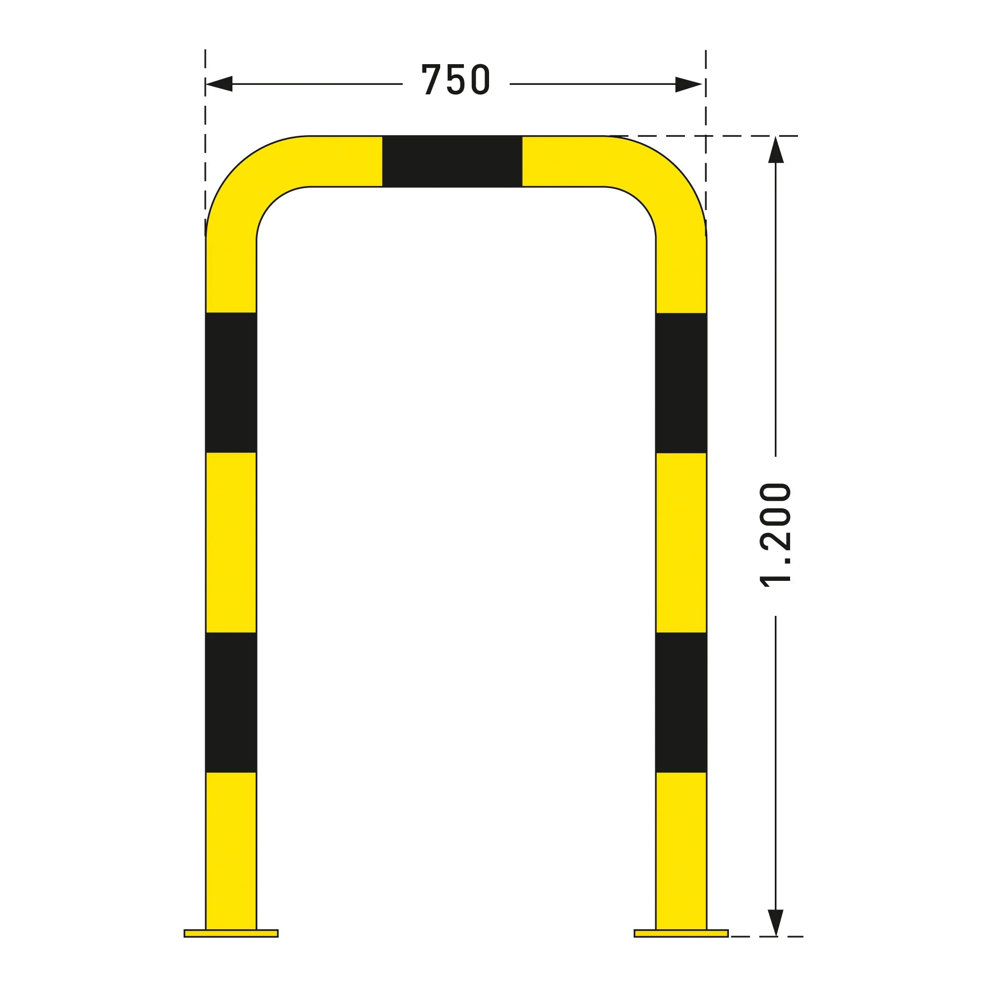 BLACK BULL beschermbeugel – 120 cm hoog - verzinkt & gecoat – aanrijbeveiliging