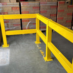 BLACK BULL magazijn railing XL-LINE – hoogte 100 cm geel gecoat – binnen & buiten