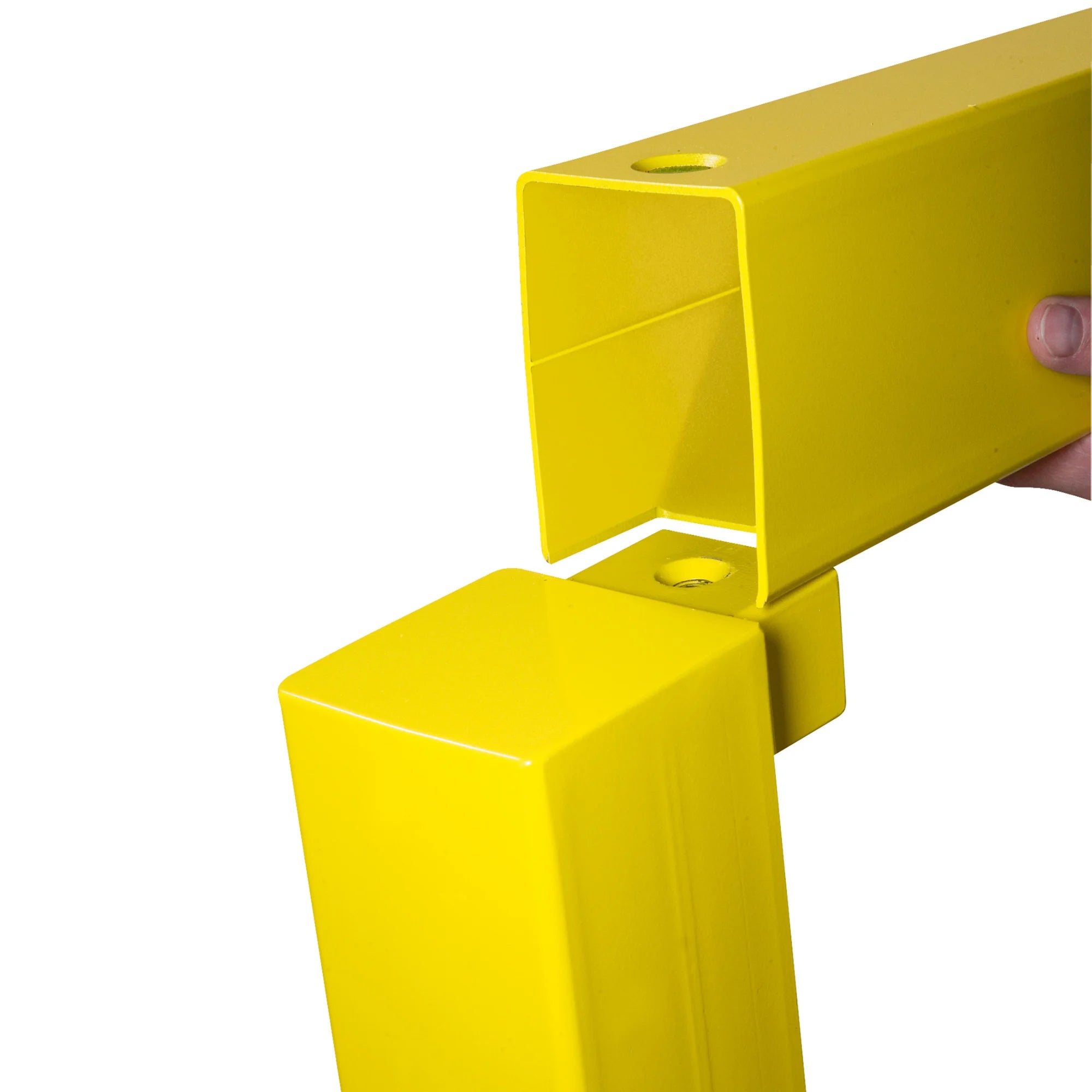 BLACK BULL magazijn railing XL-LINE – hoogte 100 cm geel gecoat – binnen & buiten