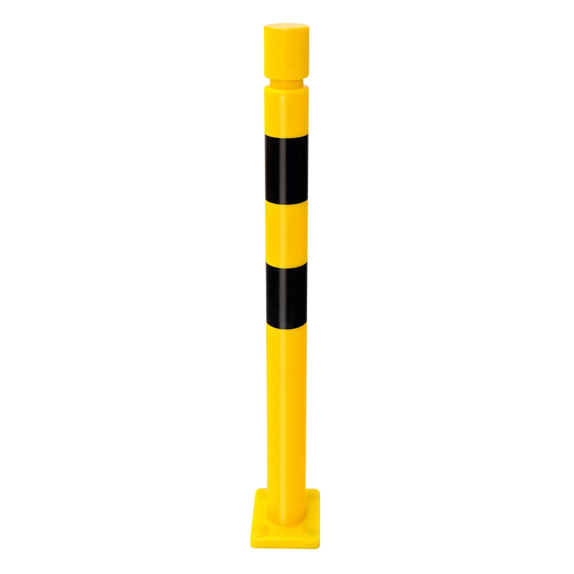BLACK BULL FLEX Rampaal op voetplaat – TPU - binnen & buiten – Ø80 mm – geel / zwart