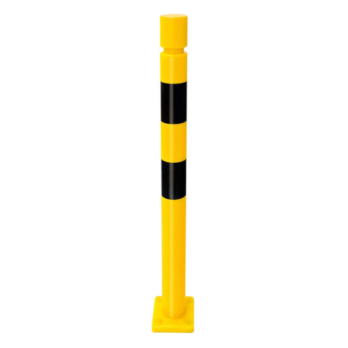 BLACK BULL FLEX Rampaal op voetplaat – TPU - binnen & buiten – Ø80 mm – geel / zwart