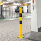BLACK BULL FLEX Rampaal op voetplaat – TPU - binnen & buiten – Ø80 mm – geel / zwart