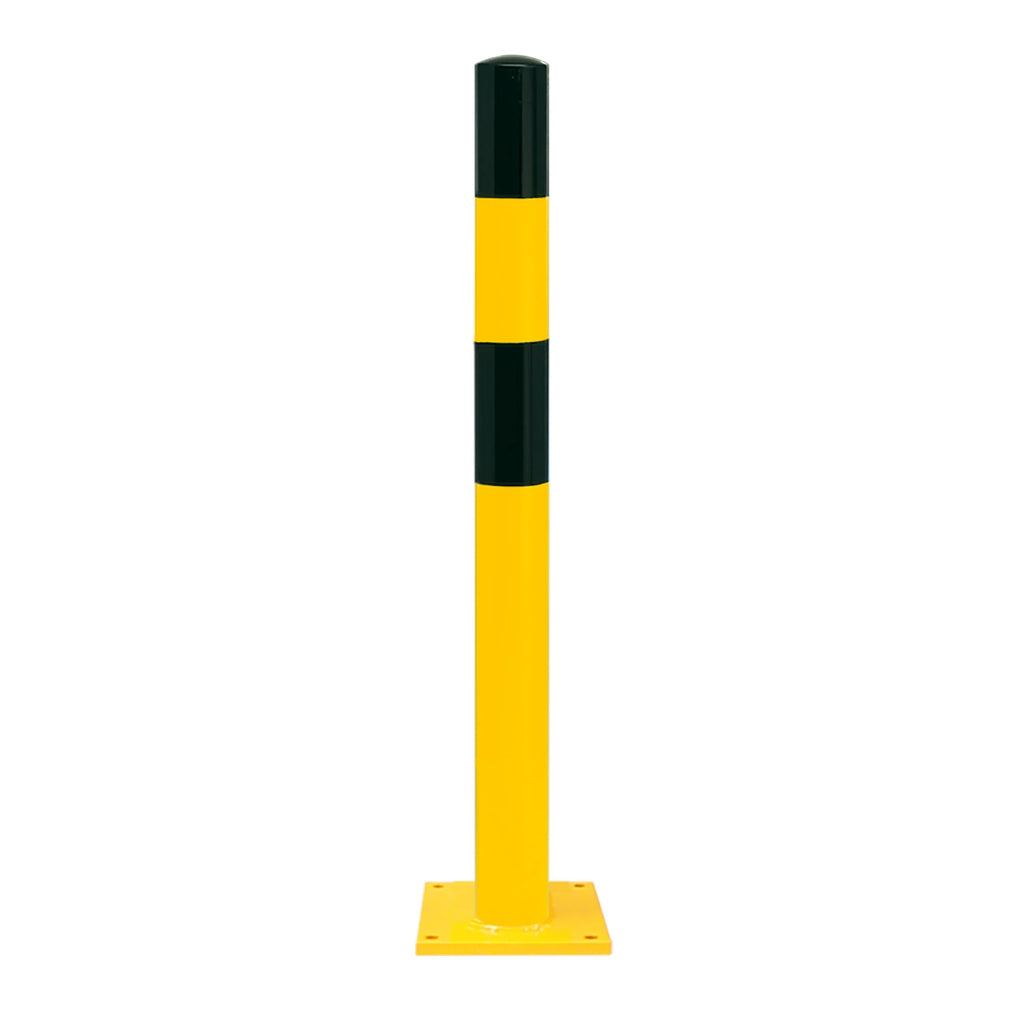 BLACK BULL rampaal op voetplaat - Ø90 mm – binnen – gecoat – geel / zwart