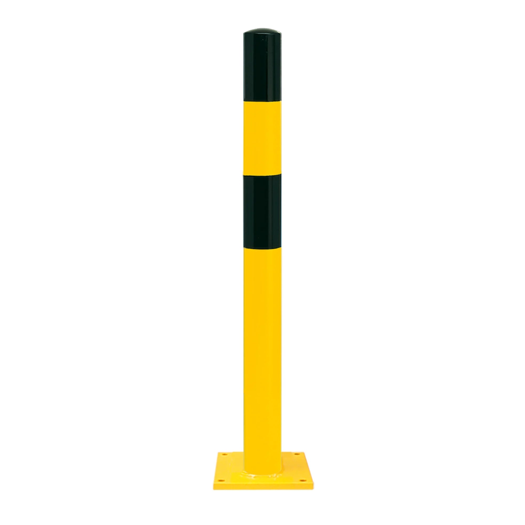BLACK BULL rampaal op voetplaat - Ø90 mm – binnen – gecoat – geel / zwart
