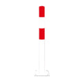 BLACK BULL rampaal op voetplaat - hoogte 160/120 cm - binnen & buiten – verzinkt & gecoat - wit / rood