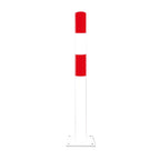BLACK BULL rampaal op voetplaat - hoogte 160/120 cm - binnen & buiten – verzinkt & gecoat - wit / rood