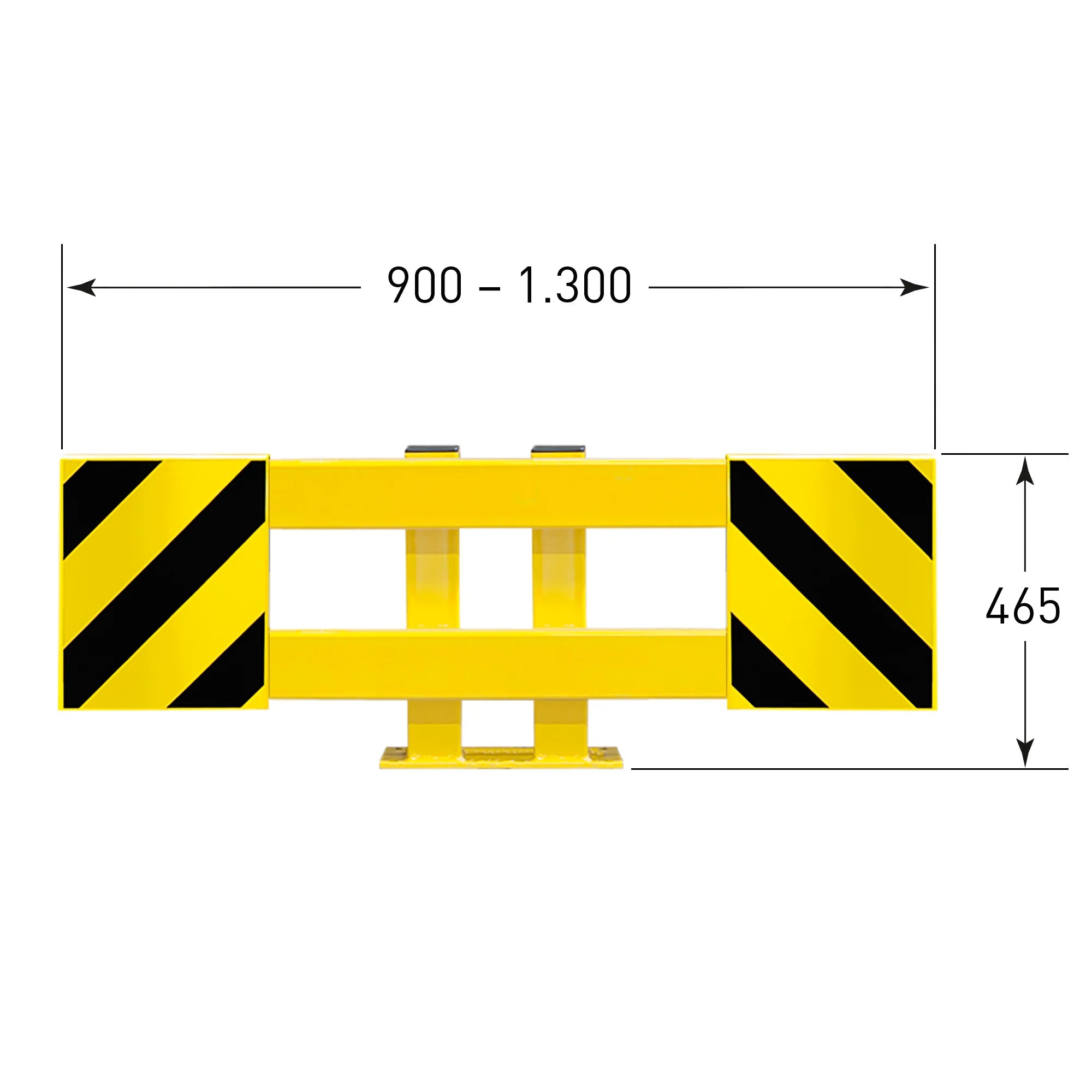BLACK BULL Stelling beschermer – palletrekbescherming – verstelbaar – 90/130 x 46,5 cm – geel / zwart