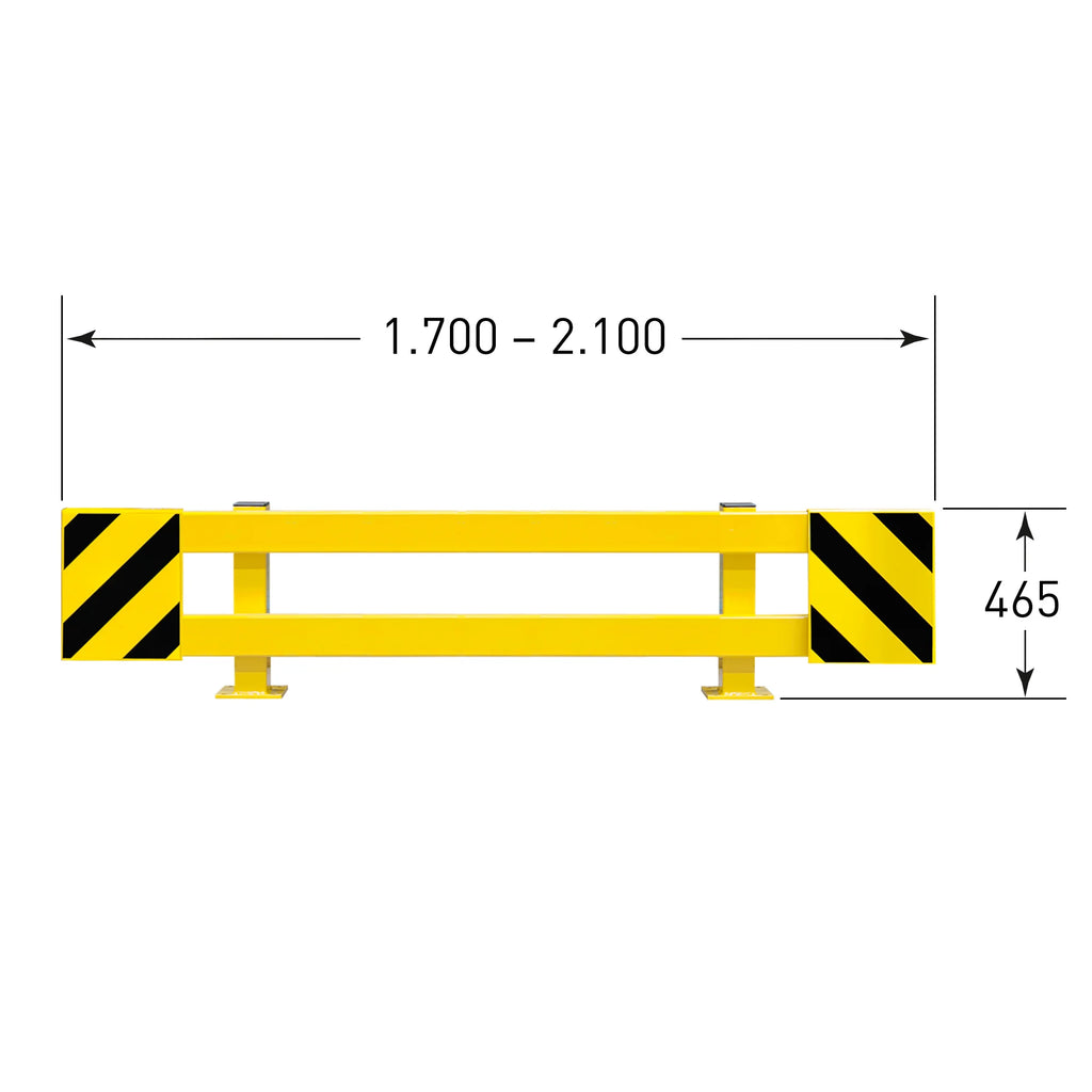 BLACK BULL stelling beschermer – palletrekbescherming – verstelbaar – 170/210 x 46,5 cm – geel / zwart