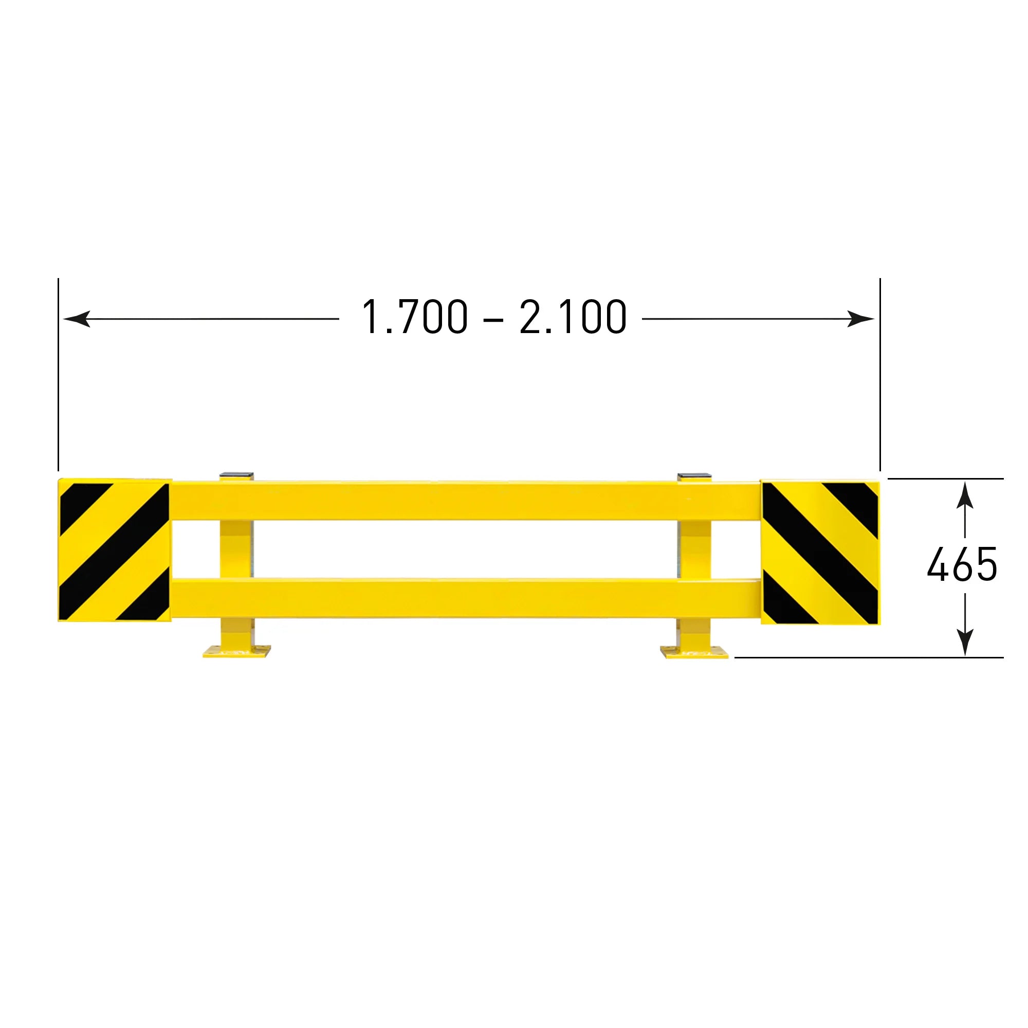 BLACK BULL stelling beschermer – palletrekbescherming – verstelbaar – 170/210 x 46,5 cm – geel / zwart