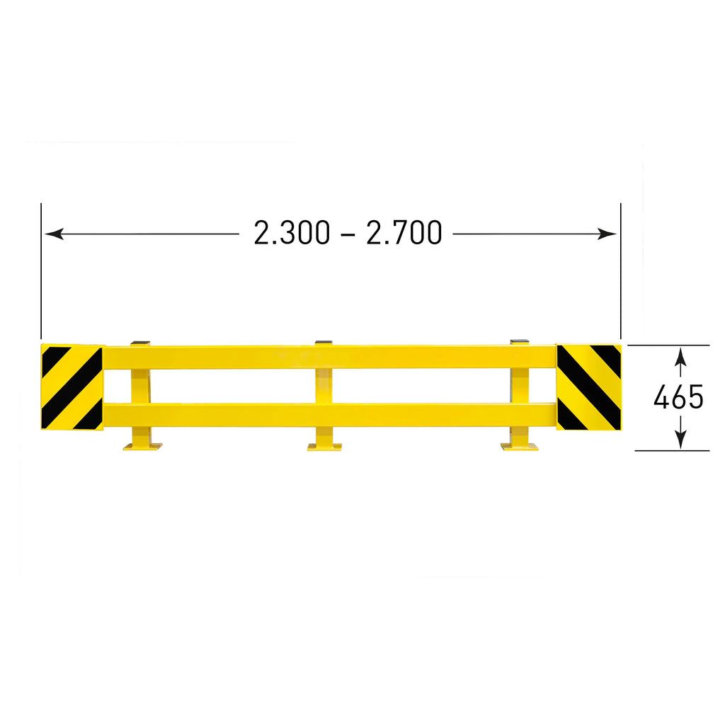 BLACK BULL stelling beschermer – palletrekbescherming – verstelbaar – 230/270 x 46,5 cm – geel / zwart