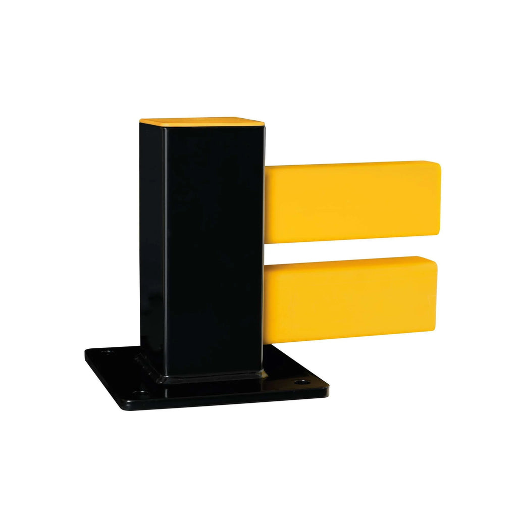 BLACK BULL Vangrail hybrid - begin / eindpaal – vangrail paal – zwart gecoat