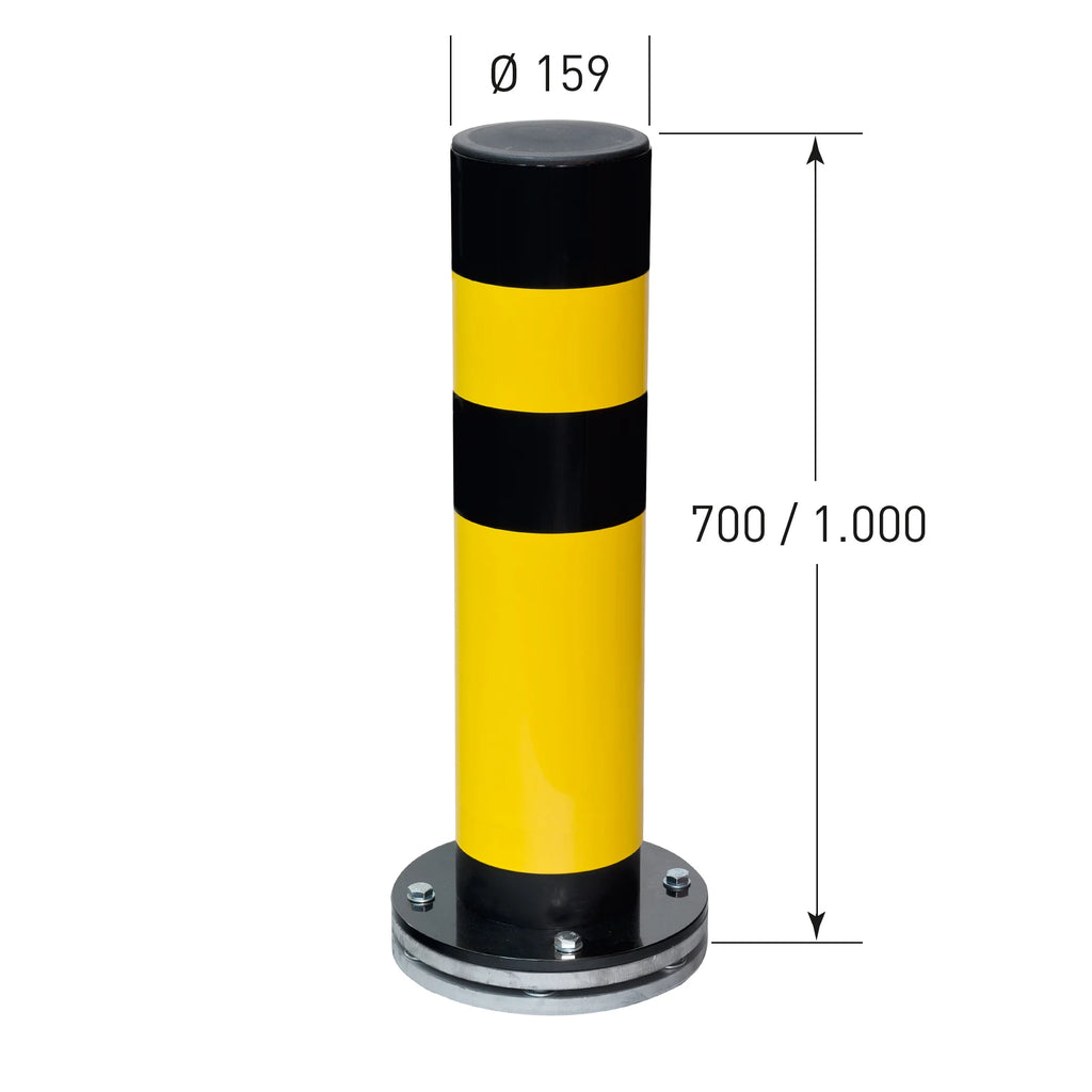 BLACK BULL draaiende & verende rampaal SWING – binnen – Ø159 mm – geel / zwart