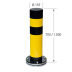 BLACK BULL draaiende & verende rampaal SWING – binnen – Ø159 mm – geel / zwart