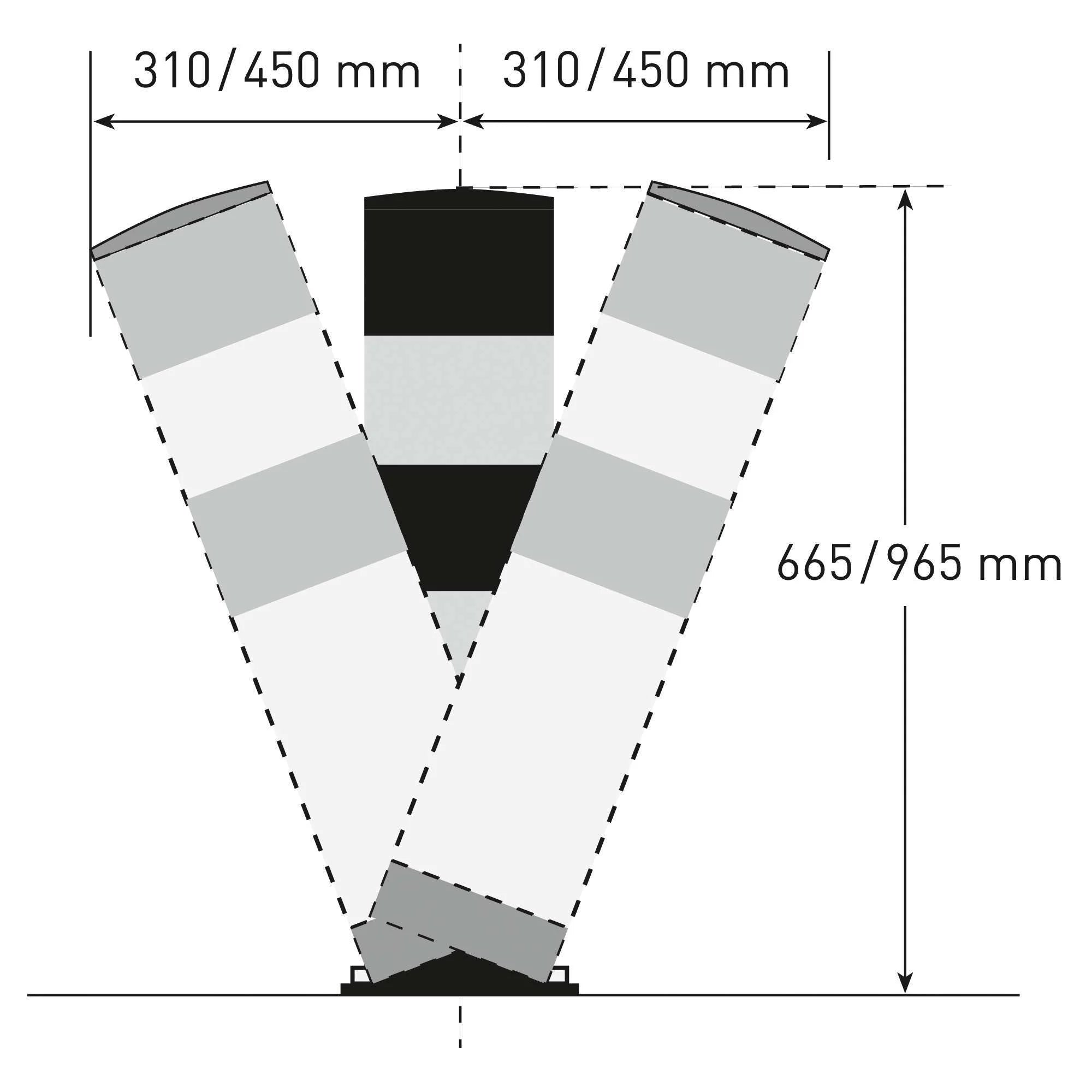 BLACK BULL verende rampaal SWING – binnen & buiten – Ø159 mm – verzinkt & gecoat - geel / zwart