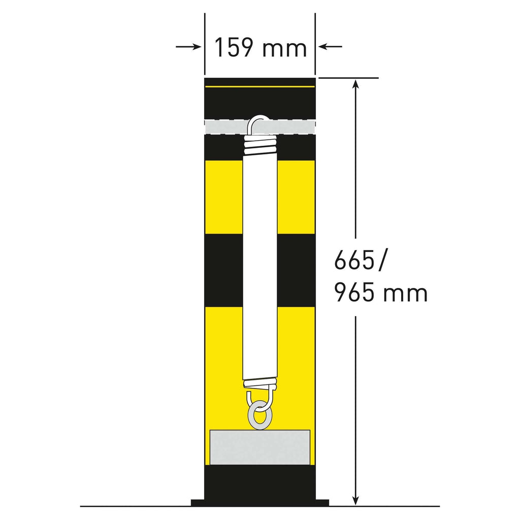 BLACK BULL verende rampaal SWING – binnen – Ø159 mm – geel / zwart