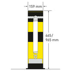 BLACK BULL verende rampaal SWING – binnen – Ø159 mm – geel / zwart