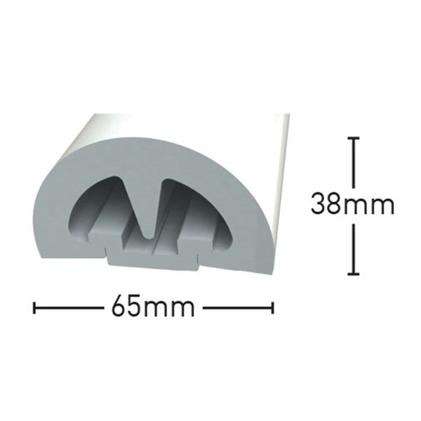 Wilks PVC Stootrand boot Bump 65 – Bootrand bescherming – kliksysteem – Per meter – Zwart of wit