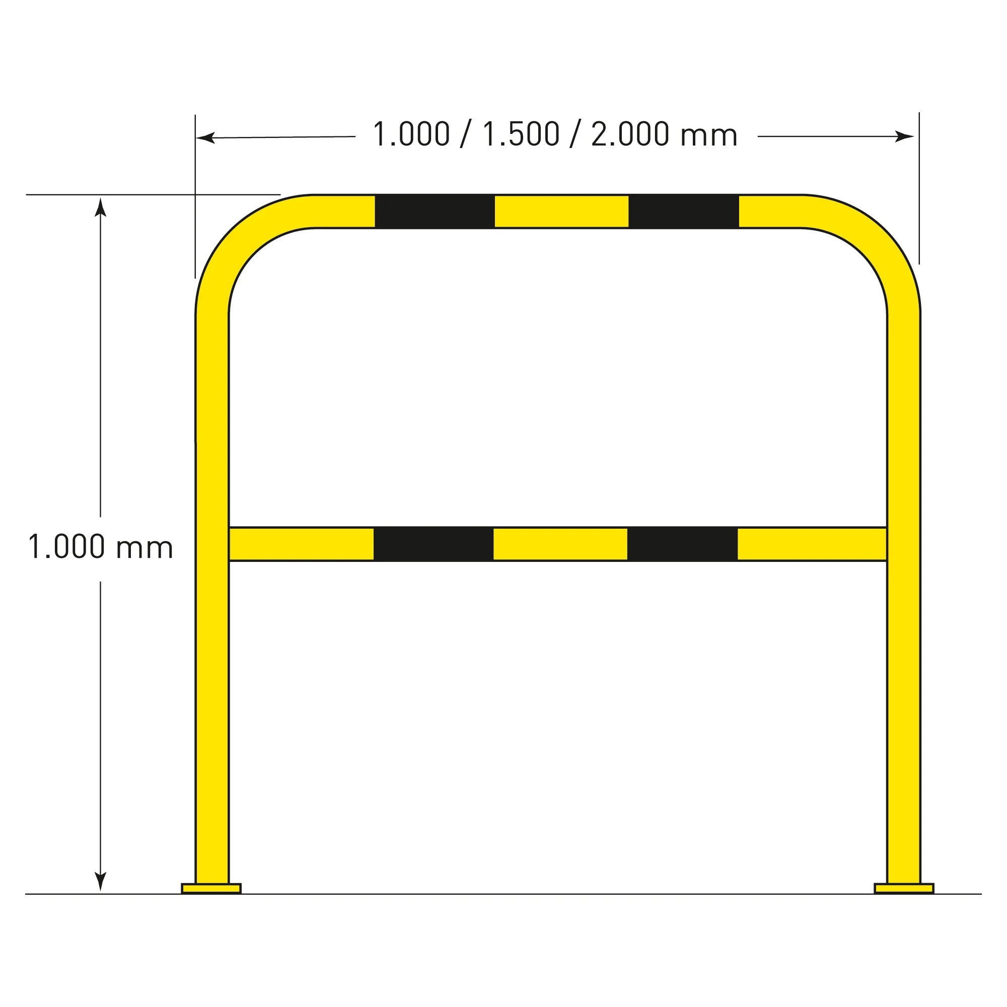 MORION beschermbeugel Ø48 mm – veiligheidsbeugel – Hoogte 1 meter – Lengte 1, 1,5 of 2 meter