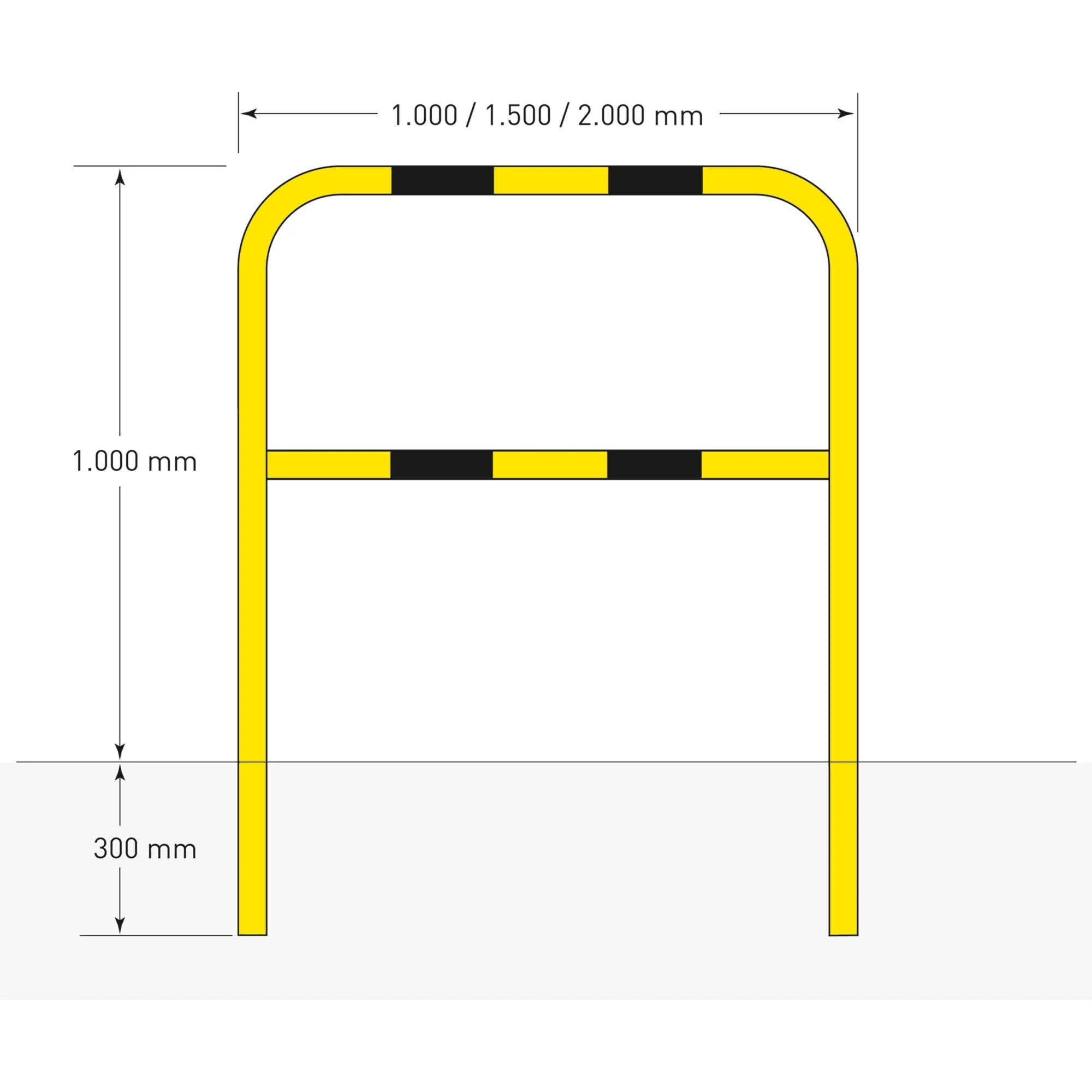 MORION beschermbeugel Ø48 mm – 1,3 meter hoog – verzinkt en gecoat