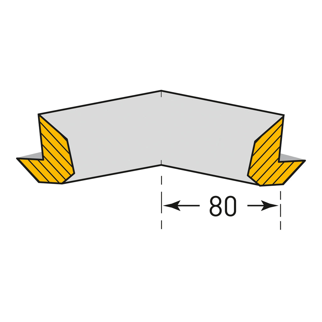 Binnenhoek stootrand tweebenig – hoekbescherming – zelfklevend – trapezium – zwart