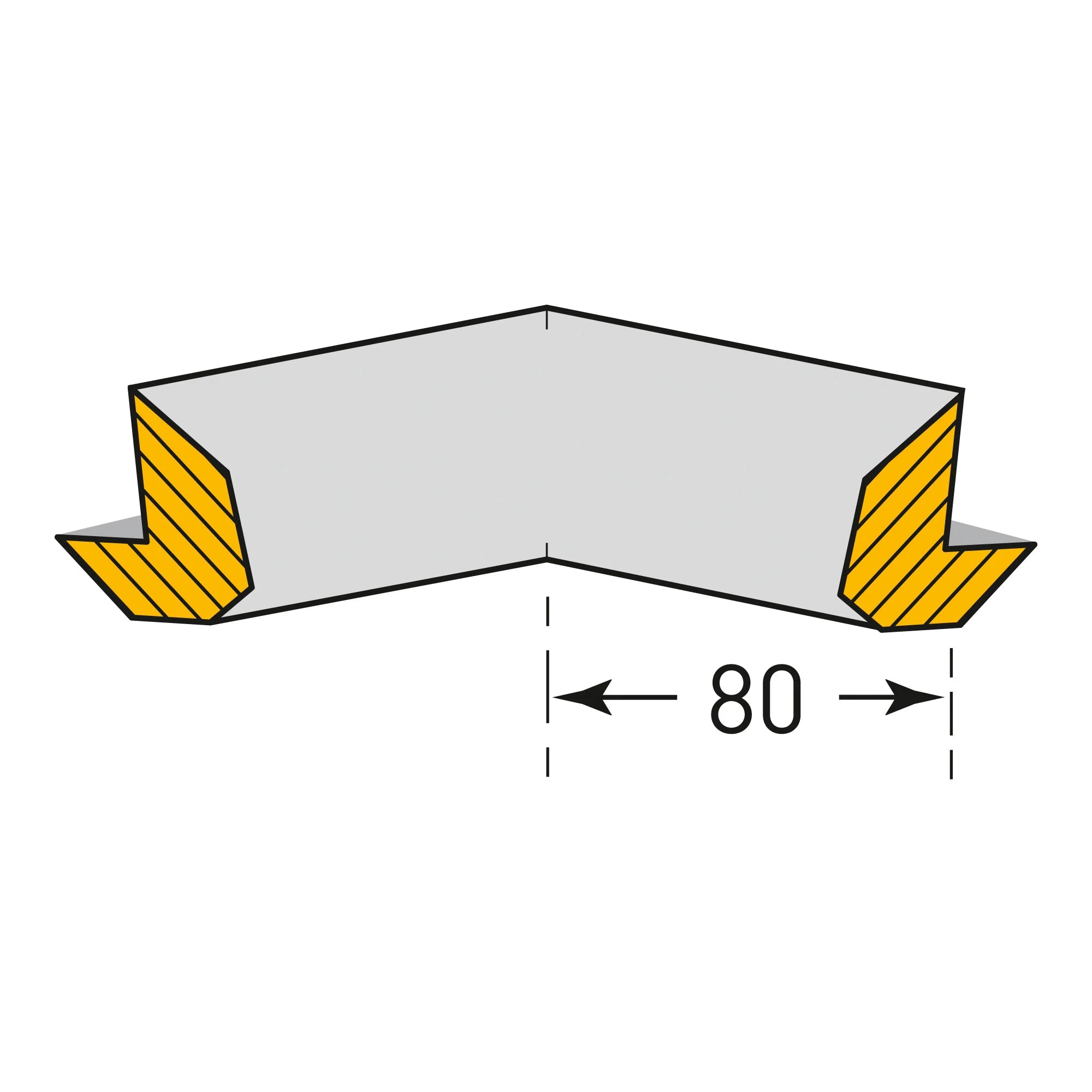 Binnenhoek stootrand tweebenig – hoekbescherming – zelfklevend – trapezium – zwart