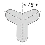 Buitenhoek stootrand driebenig – hoekbescherming – zelfklevend – rond – wit