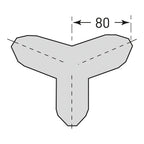Buitenhoek stootrand driebenig – hoekbescherming – zelfklevend – trapezium – zwart