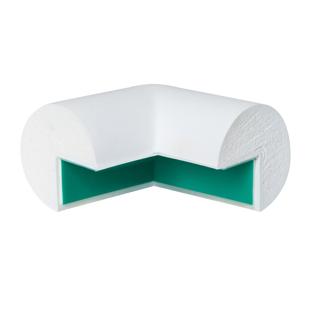 Buitenhoek stootrand tweebenig – hoekbescherming – zelfklevend – rond – wit