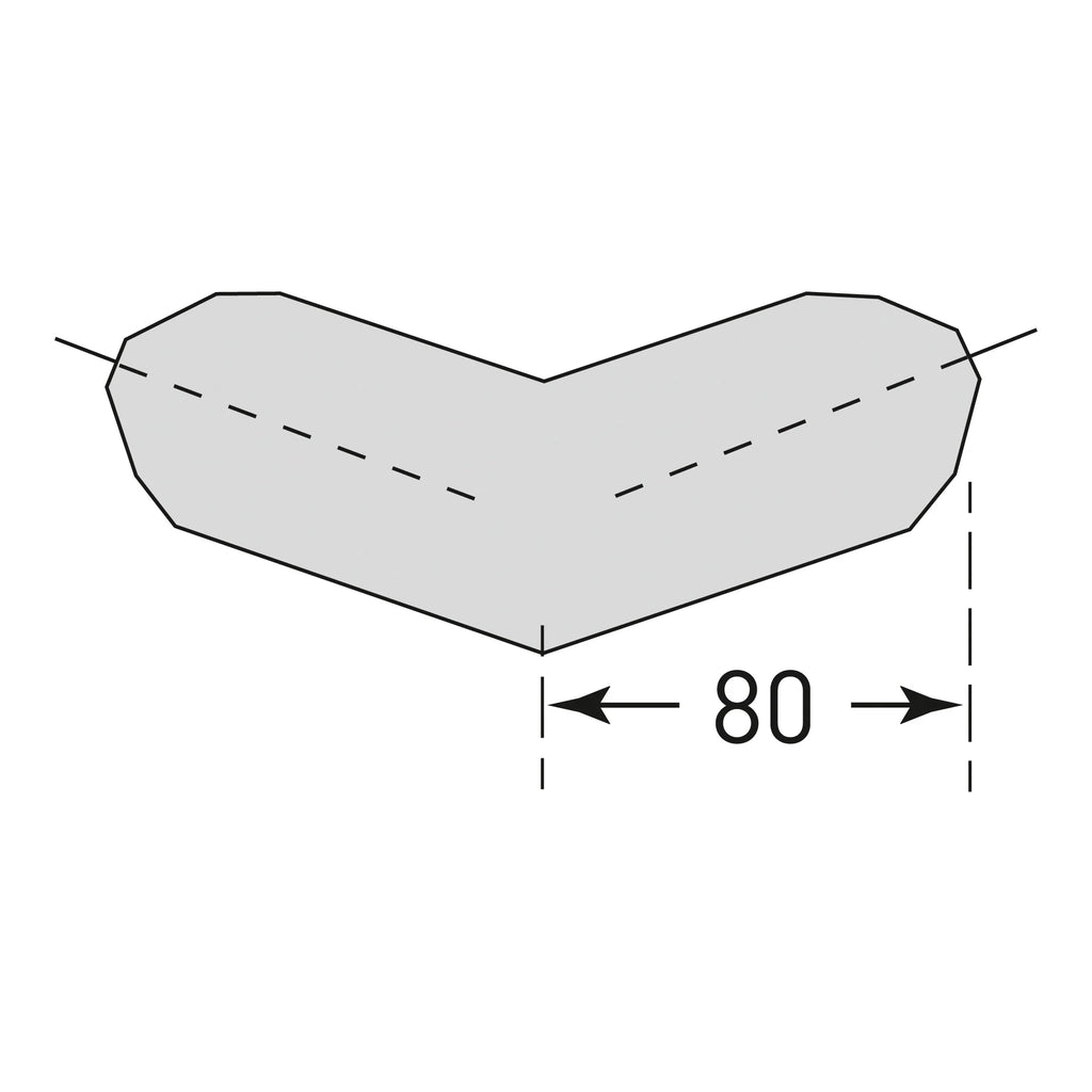 Buitenhoek stootrand tweebenig – hoekbescherming – zelfklevend – trapezium – zwart