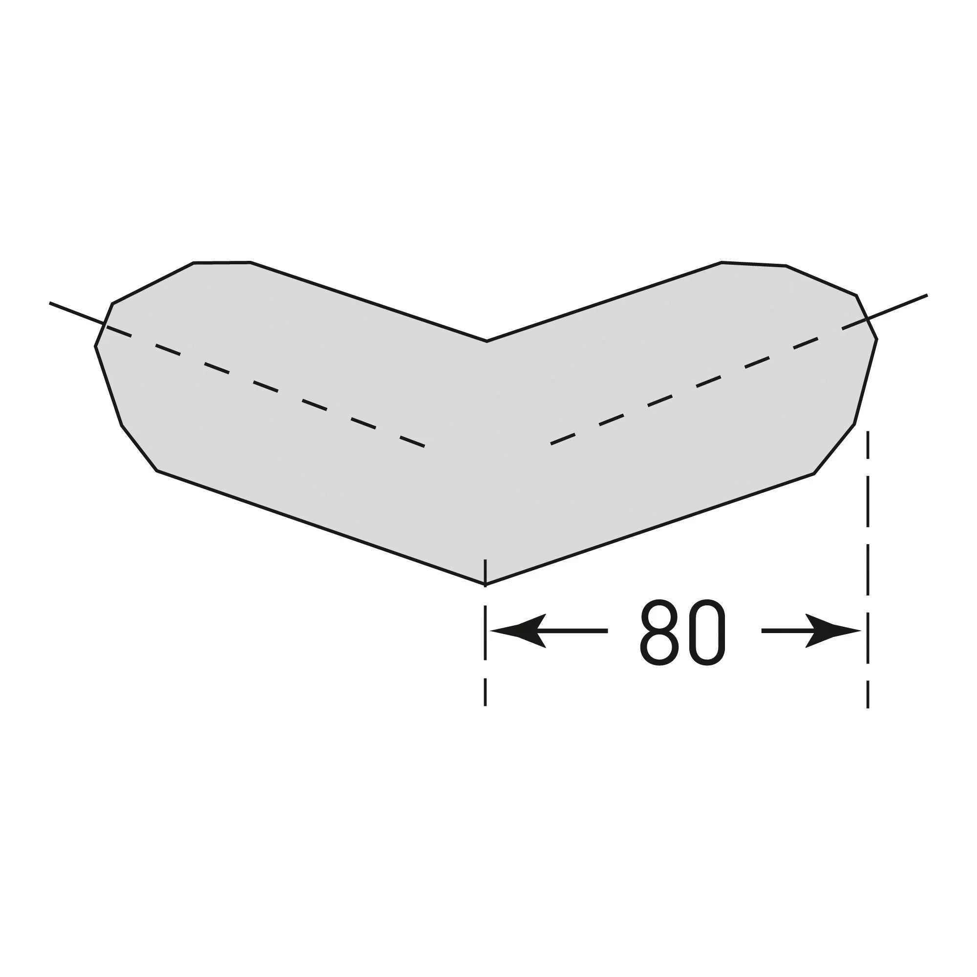 Buitenhoek stootrand tweebenig – hoekbescherming – zelfklevend – trapezium – zwart