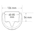 Kolombeschermer 60-85 mm - kunststof – aanrijdbeveiliging – geel – klittenband sluiting