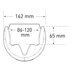 Kolombeschermer 86-120 mm - kunststof – aanrijdbeveiliging – geel – klittenband sluiting