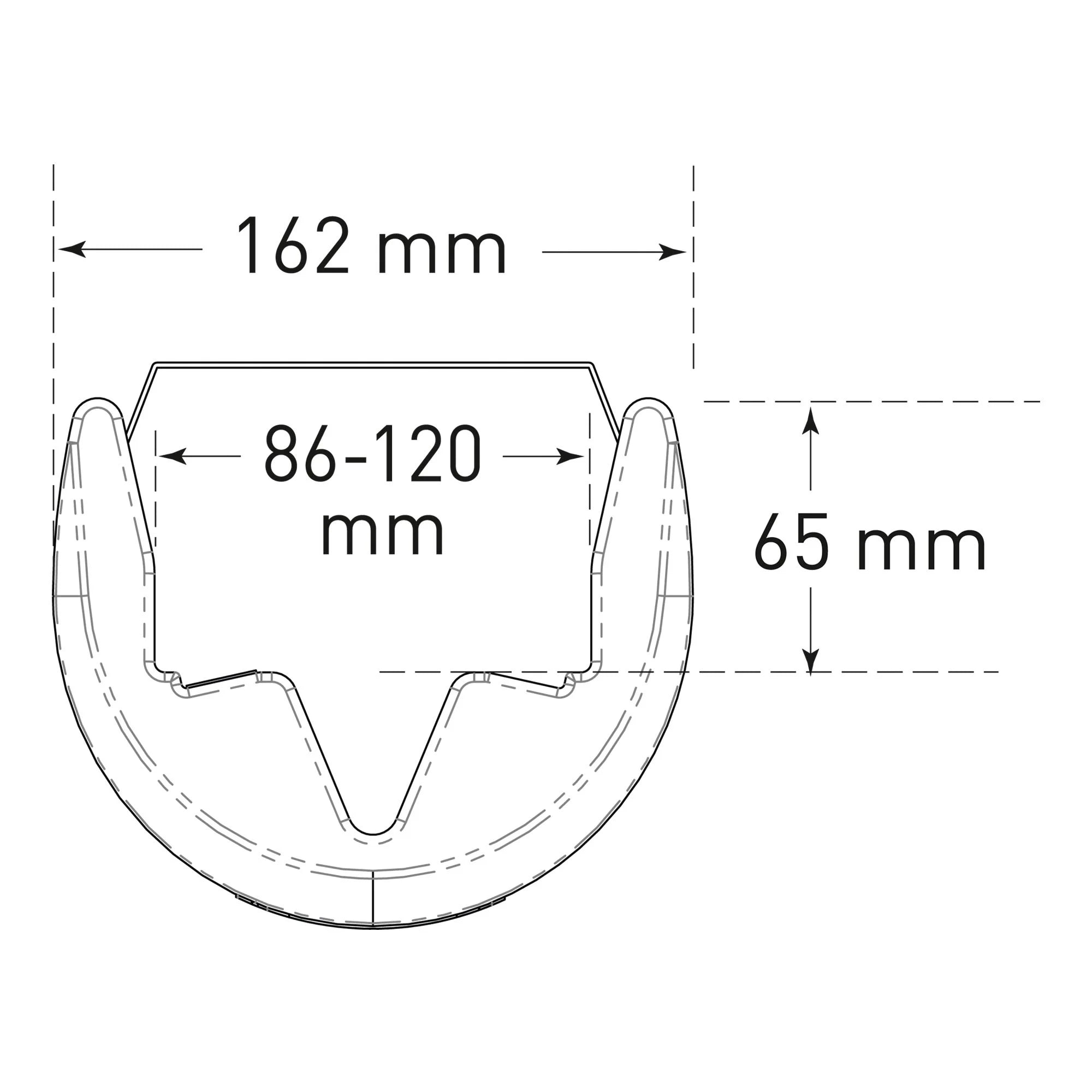 Kolombeschermer 86-120 mm - kunststof – aanrijdbeveiliging – geel – klittenband sluiting