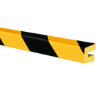 Profielstootrand rechthoekig – stootbescherming – opschuifbaar – 1 of 5 meter – geel / zwart