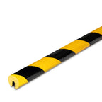 Profielstootrand rond – stootbescherming – opschuifbaar – 1 of 5 meter – geel / zwart
