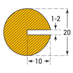 Profielstootrand rond – stootbescherming – opschuifbaar – 1 of 5 meter – geel / zwart