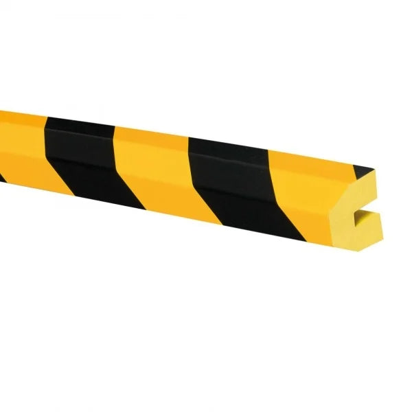 Profielstootrand trapezium – stootbescherming – opschuifbaar – 1 meter – geel / zwart