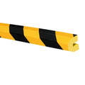 Profielstootrand trapezium – stootbescherming – opschuifbaar – 1 meter – geel / zwart