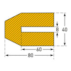 Profielstootrand trapezium – stootbescherming – opschuifbaar – 1 meter – geel / zwart