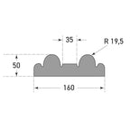 Schokdemper stootbalk – aanrijbeveiliging – 100 x 16x 5 xm – geel / zwart