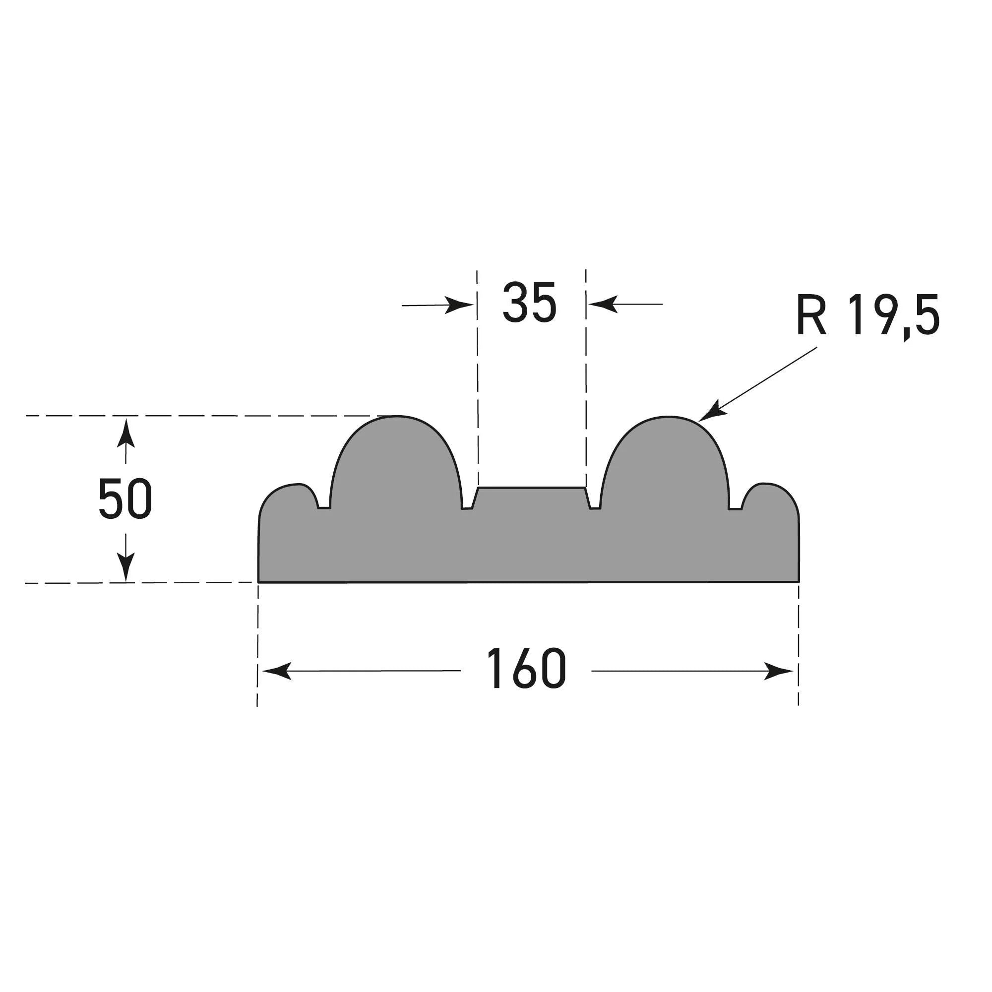 Schokdemper stootbalk – aanrijbeveiliging – 100 x 16x 5 xm – geel / zwart