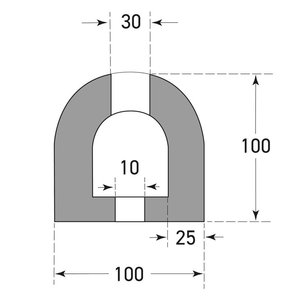 Schokdemper stootbalk – aanrijbeveiliging – 90 x 10 x 10 cm – zwart