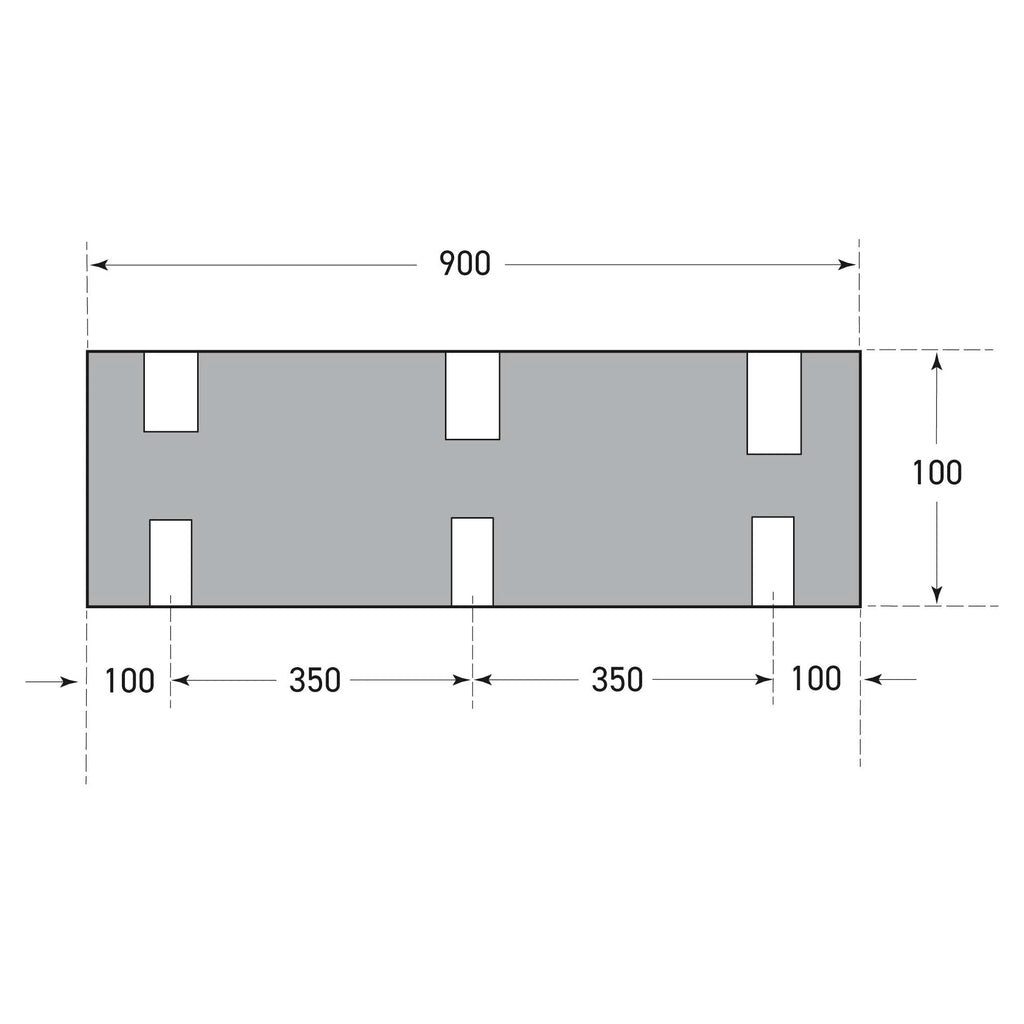 Schokdemper stootbalk – aanrijbeveiliging – 90 x 10 x 10 cm – zwart