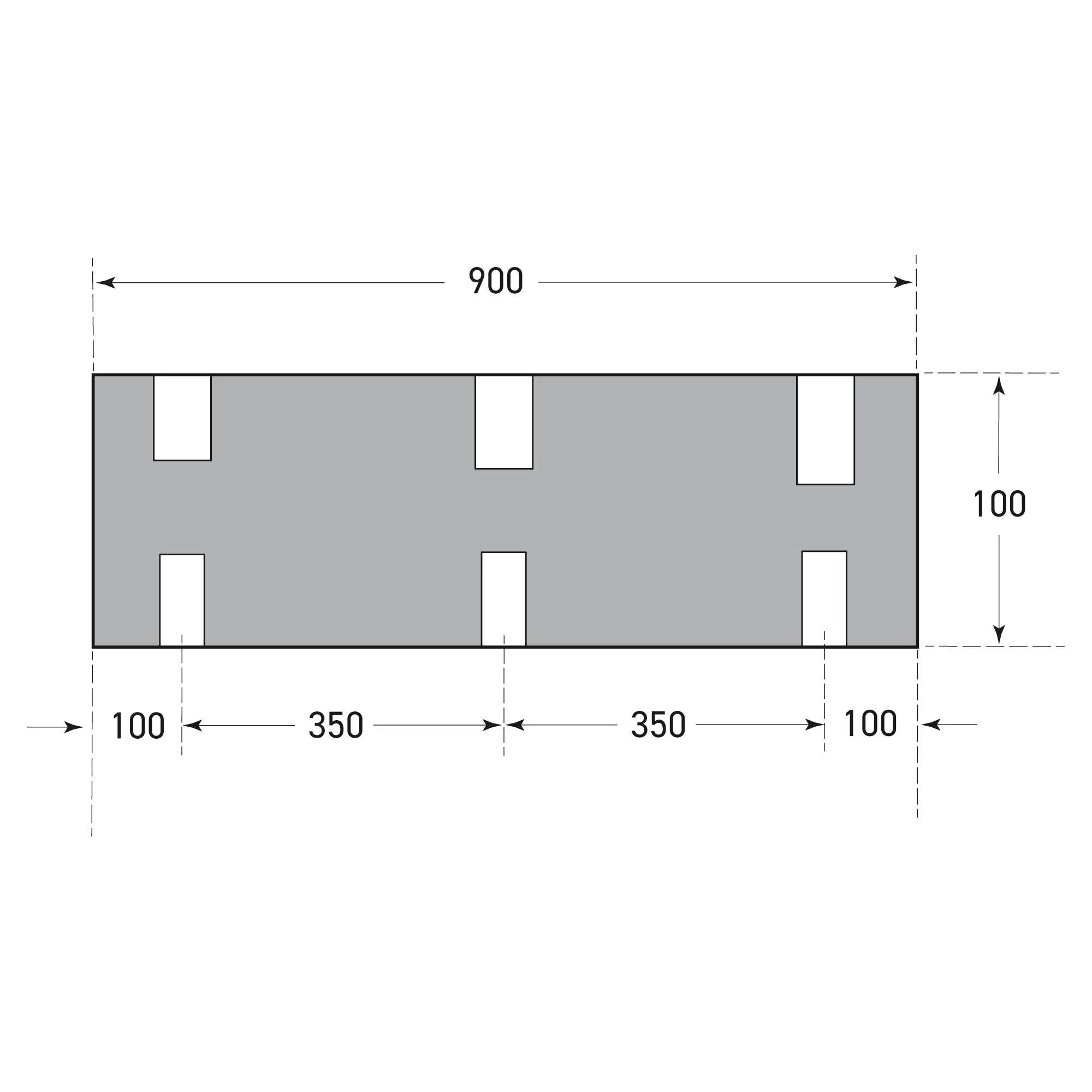 Schokdemper stootbalk – aanrijbeveiliging – 90 x 10 x 10 cm – zwart