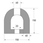 Schokdemper stootbalk – aanrijbeveiliging – 90 x 15 x 15 cm – zwart