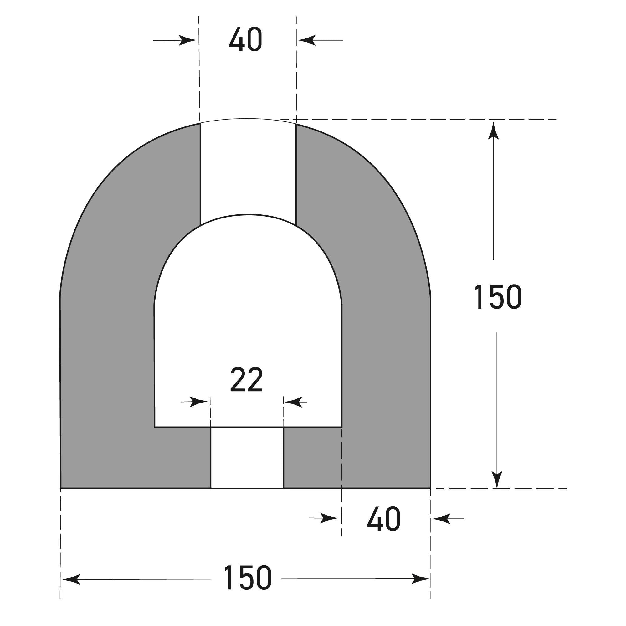 Schokdemper stootbalk – aanrijbeveiliging – 90 x 15 x 15 cm – zwart