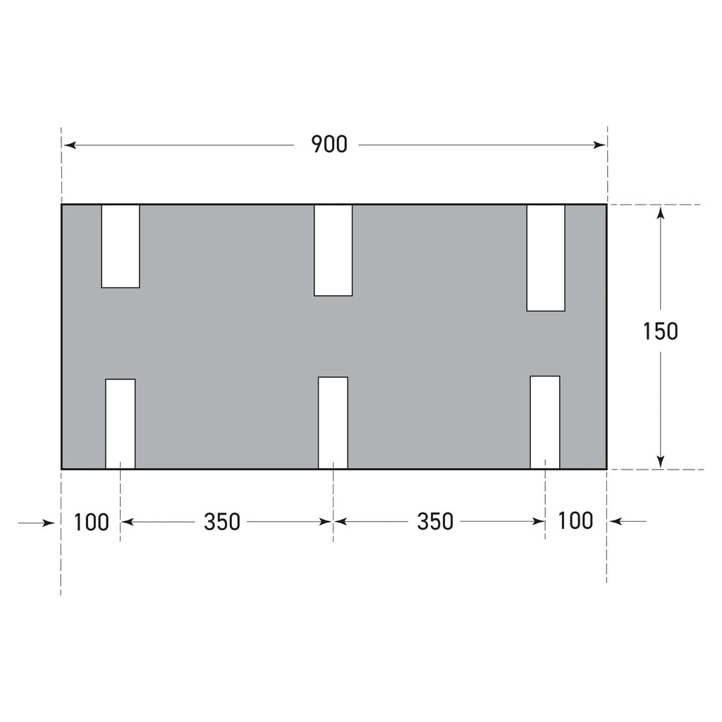 Schokdemper stootbalk – aanrijbeveiliging – 90 x 15 x 15 cm – zwart