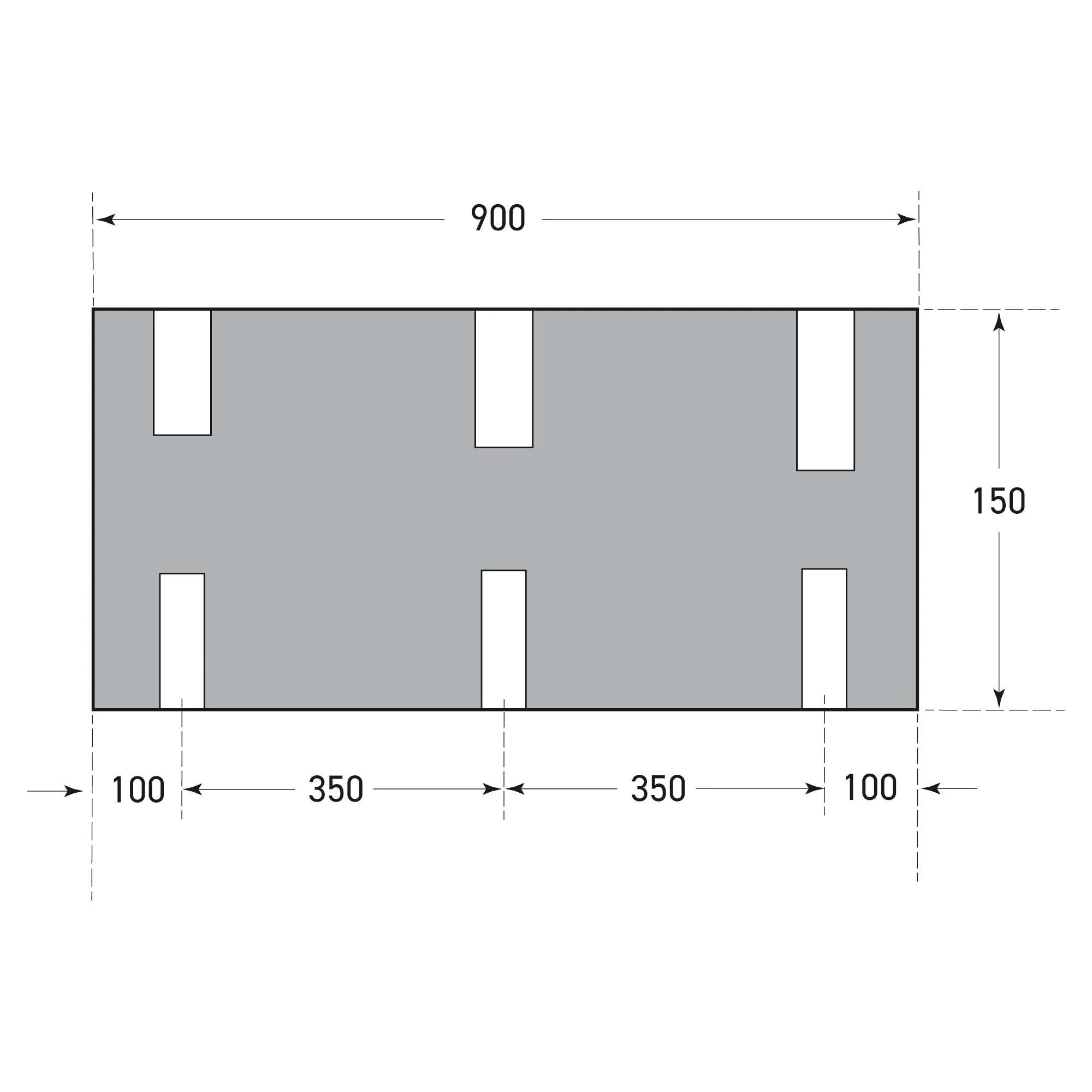 Schokdemper stootbalk – aanrijbeveiliging – 90 x 15 x 15 cm – zwart